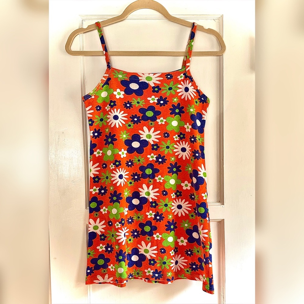 90s Grunge Flower Power Mini Babydoll Dress size XS MINT CONDITION